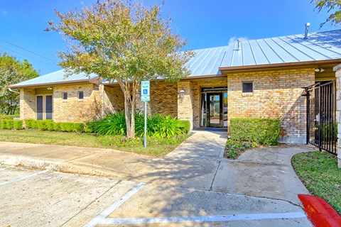 Leasing Office Exterior Edit at On The Green in Austin, TX